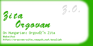 zita orgovan business card